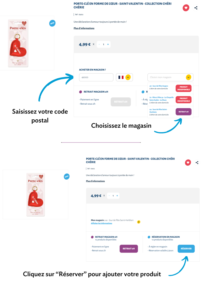 Ajout produit en E-Réservation