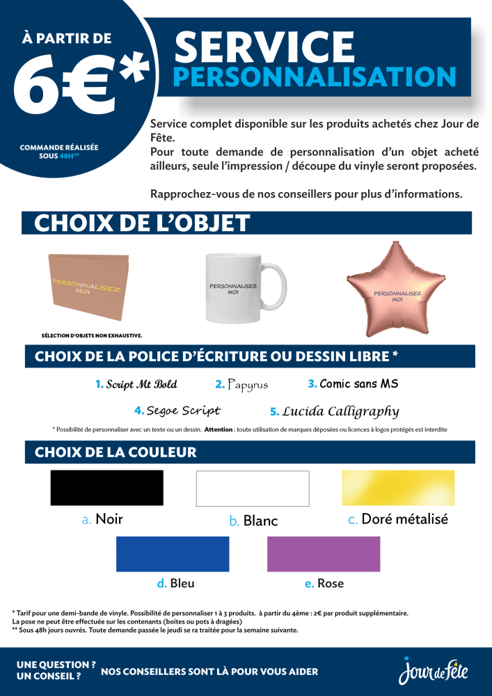 Service de personnalisation d'objets