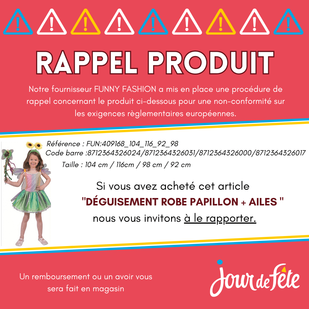 Déguisement non conforme enfant papillon