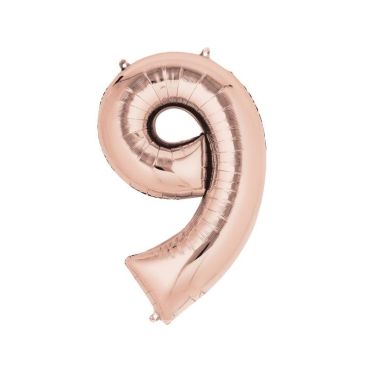 Méga Ballon Hélium - Chiffre 9 - Rose Gold Méga Ballon Hélium - Chiffre 9 - Rose Gold