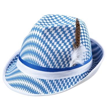 Chapeau de Tyrolien à Damier Bleu et Blanc - Adulte Chapeau de Tyrolien à Damier Bleu et Blanc - Adulte