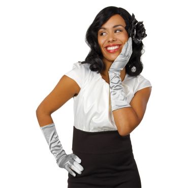 Gants longs "Monte Carlo" - Argent