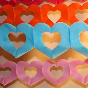 Guirlande Cœur Bleu Ciel