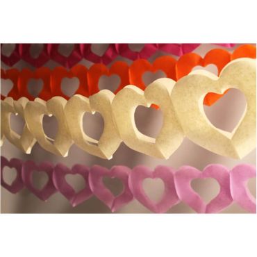 Guirlande de Coeurs en Papier de 4 mètres - Crème