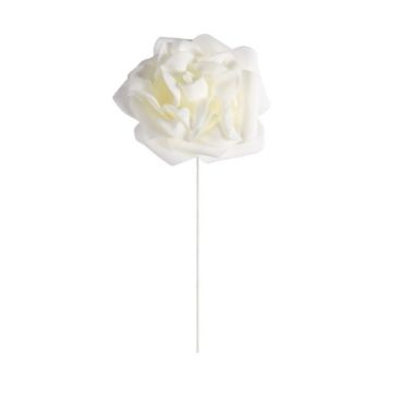 4 Roses Romantiques sur Tige - Ivoire