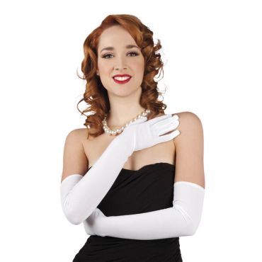 Gants longs blancs d'opéra
