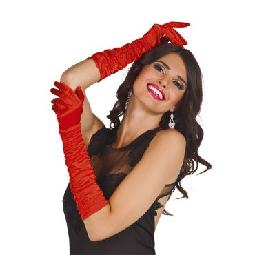 Gants longs "Hollywood" - Rouge