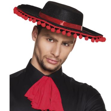 Chapeau Espagnol - Noir et Rouge