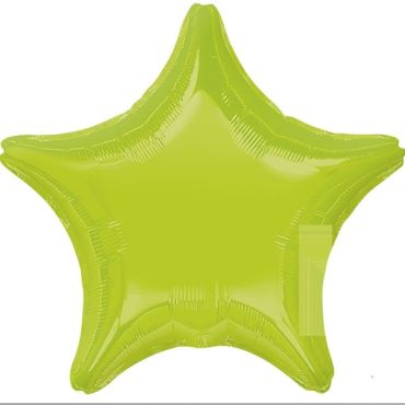 Ballon Métallique Hélium Etoile - Vert Citron
