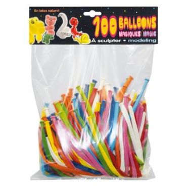 100 Ballons à Modeler Assortis