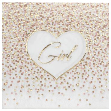 De magnifiques serviettes roses avec écrit "Girl" pour un baptême, une baby shower ou Gender Reveal | jourdefete.com