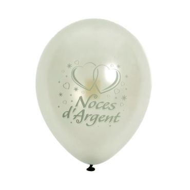 10 Ballons de Baudruche Noces d'Argent