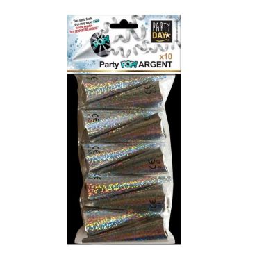 10 cones serpentins argent ou or couleur au choix | jourdefete.com