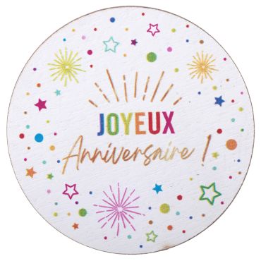 Confettis de table blancs Joyeux Anniversaire avec motifs festifs | jourdefete.com