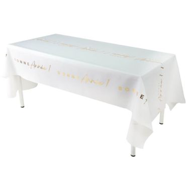 Nappe blanche "Bonne Année" Golden avec motifs dorés | jourdefete.com