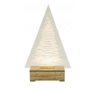 Décoration à poser Noël - Bois - Sapin acrylique lumineux Décoration à poser Noël - Bois - Sapin acrylique lumineux