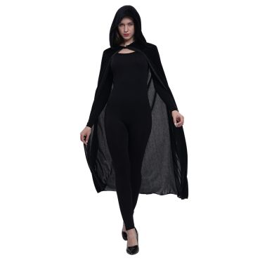 Cape des damnés velours noir 170 cm Halloween | jourdefete.com