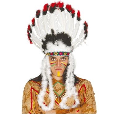 Coiffe de Chef Indien avec Plumes
