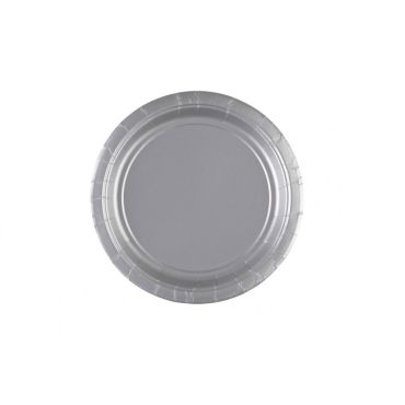 8 Petites Assiettes en Carton Argents - 18 cm