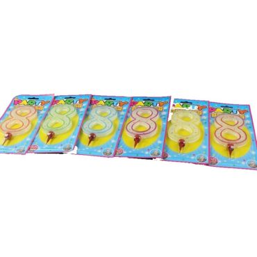 Bougie d'Anniversaire Chiffre 8 - Coloris au choix