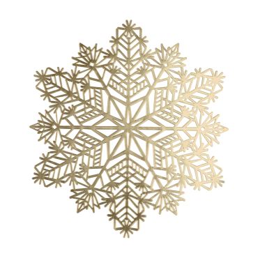 Set de table flocon de neige doré en PVC pour Noël | jourdefete.com