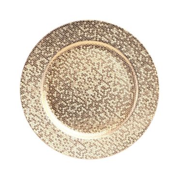 Sous-assiette dorée effet boule à facettes pour décoration de table festive | jourdefete.com