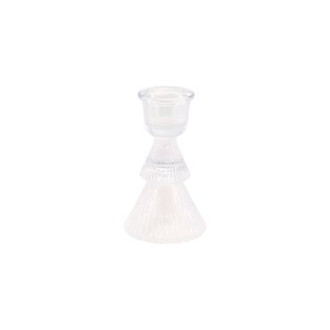 Porte-bougie flambeau sapin en verre décoratif pour Noël | jourdefete.com