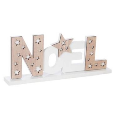 Décoration à Poser Noël - Bois - Lettres Ajourées Noël