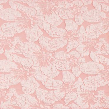 Chemin de table jacquard fleuri rose pour décoration de mariage, baptême ou communion | jourdefete.com