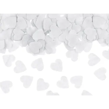 Confettis blancs en forme de cœur pour événements romantiques | jourdefete.com