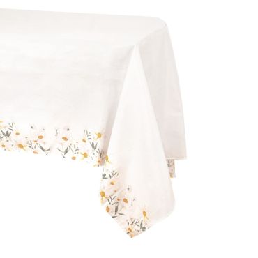 Placez cette nappe blanche et fleurie sur votre table lors de votre événement | jourdefete.com