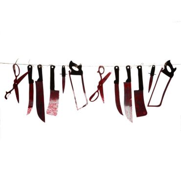 Guirlande d'Halloween Armes Ensanglantées Guirlande d'Halloween Armes Ensanglantées