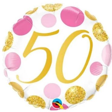 Ballon metallise 46 cm diametre - 50 ans - ballon geant gonflable a l'helium | jourdefete.com