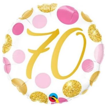 Ballon metallise 46 cm diametre – 70 ans - ballon geant gonflable a l'helium | jourdefete.com