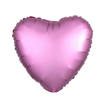 Ballon Hélium Cœur Satiné Rose