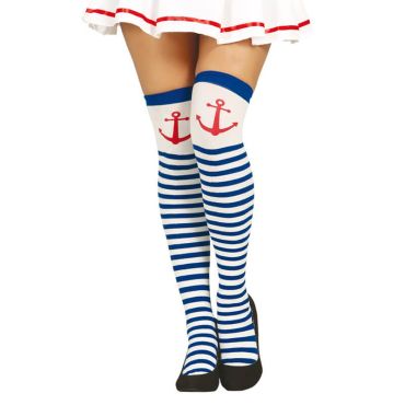 Bas Marins rayés - Bleu et blanc 