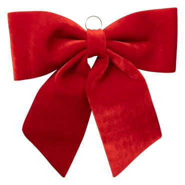 Nœud XXL en velours rouge 70 × 67 cm pour décoration festive | jourdefete.com