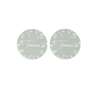 De splendides badges verdâtres à offrir aux témoins de votre mariage | jourdefete.com