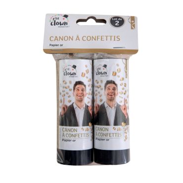 Un lot de 2 canons à confettis dorés de 11 cm | jourdefete.com