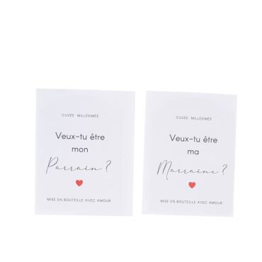 Un lot de stickers pour le parrain / la marraine à coller sur une bouteille | jourdefete.com