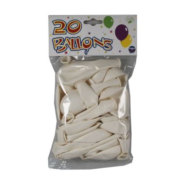 20 Ballons de Baudruche Unis Blancs | jourdefete.com