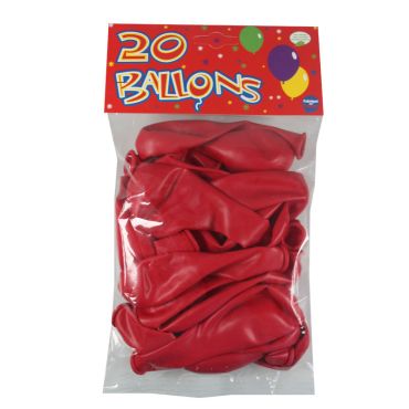 20 Ballons de Baudruche Unis Rouge | jourdefete.com