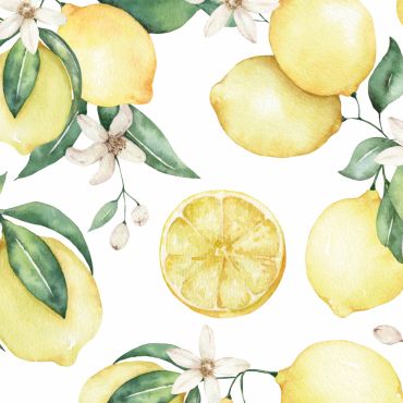 Serviettes cocktail motifs citrons style aquarelle | jourdefete.com