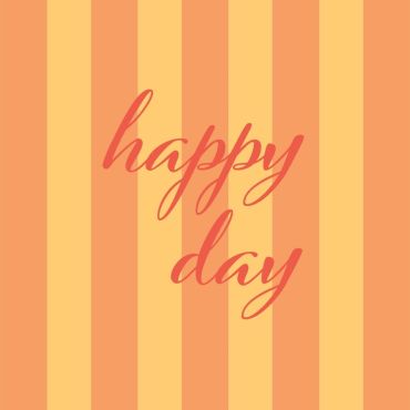 Serviettes cocktail en papier jaune et orange avec inscription "Happy Day" | jourdefete.com