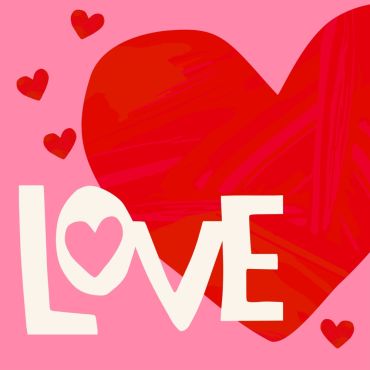 Serviettes en papier roses avec cœurs rouges et inscription Love | jourdefete.com