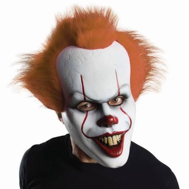 Un sublime masque du clown Ça / Grippe-Sou avec ses cheveux oranges | jourdefete.com