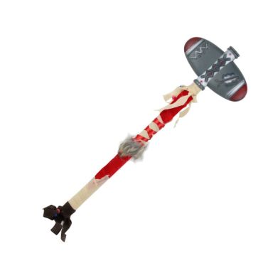 Hache d’Indien arrondie grise et rouge pour déguisement | jourdefete.com Hache d’Indien arrondie grise et rouge pour déguisement | jourdefete.com