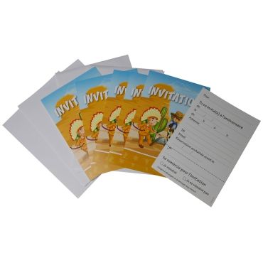 6 Invitations avec Enveloppes - Collection Cowboys et Indiens