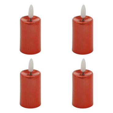 Bougies LED votives Tilia x4 rouges pour décoration de Noël | jourdefete.com