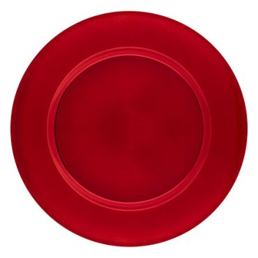 Assiette de présentation lisse ronde rouge pour Noël | jourdefete.com